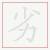 Step-by-step stroke order for 劣