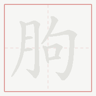Step-by-step stroke order for 朐