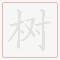 Step-by-step stroke order for 树