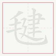 Step-by-step stroke order for 毽
