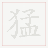 Step-by-step stroke order for 猛