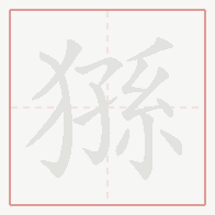 Step-by-step stroke order for 猻
