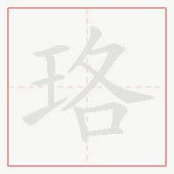 Step-by-step stroke order for 珞