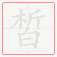 Step-by-step stroke order for 皙