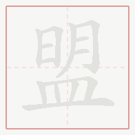 Step-by-step stroke order for 盟