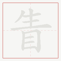 Step-by-step stroke order for 眚