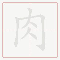 Step-by-step stroke order for 肉