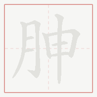 Step-by-step stroke order for 胂