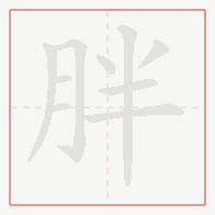 Step-by-step stroke order for 胖