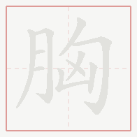 Step-by-step stroke order for 胸