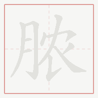 Step-by-step stroke order for 脓