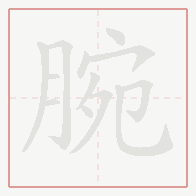 Step-by-step stroke order for 腕
