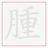 Step-by-step stroke order for 腫