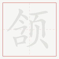 Step-by-step stroke order for 颔