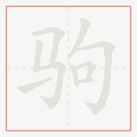 Step-by-step stroke order for 驹