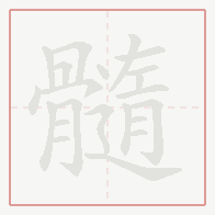 Step-by-step stroke order for 髓