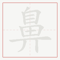 Step-by-step stroke order for 鼻